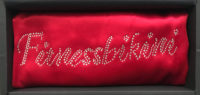 Атласный халат «Fitnessbikini» для фитнес-бикини (красный)